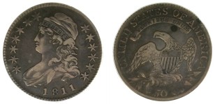 1811 O.107 (R4), Small 8, ANACS VF-30