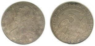 1824 O.102 (R5+), 4 over 1, PCGS F-15