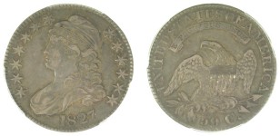 1827 O.108a (R4-), Sq base 2, PCGS VF-35