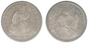 1842 Med date, lg letters, EF-45